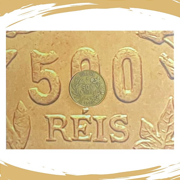 Cartela com a Moeda de 500 Réis Fortuna 1924/1928 - Br.Al - Circulada