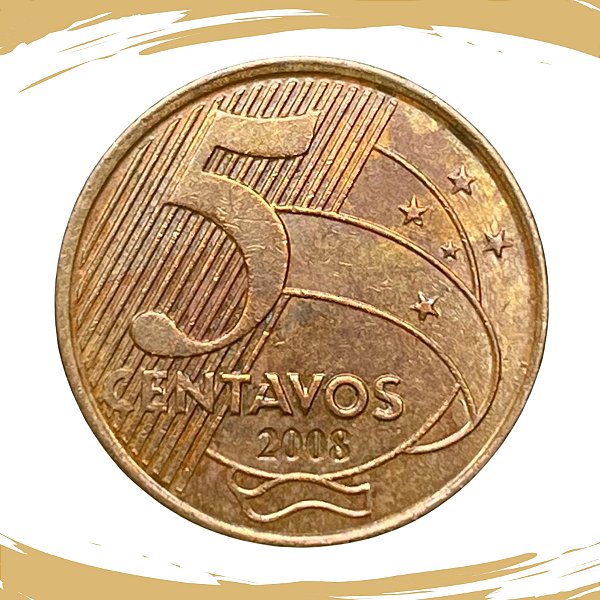 Moeda de 5 Centavos 2008 - RARA - V-474 - Circulada