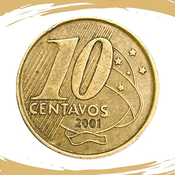 Moeda de 10 Centavos 2001 - RARA - V-494 - Circulada