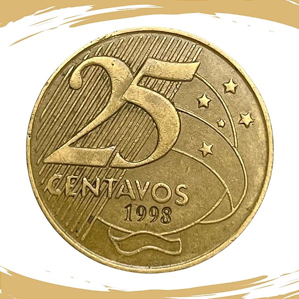 Moeda de 25 Centavos 1998 - RARA - V-518 - Circulada
