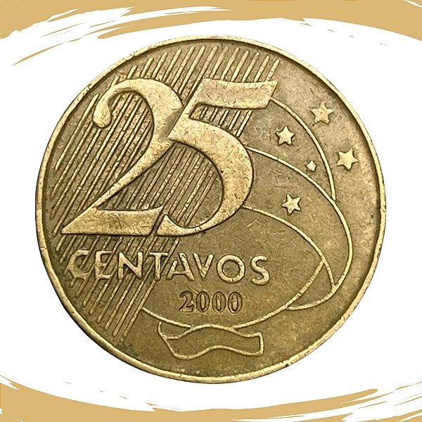 Moeda de 25 Centavos 2000 - RARA - V-520 - Circulada