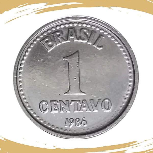 Moeda de 1 Centavo 1986 - V-380 - Aço Inox - Flor de Cunho