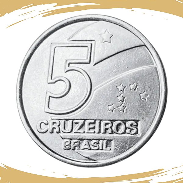 Moeda de 5 Cruzeiros 1991 - V-415 - Salineiro - Aço Inox - Flor de Cunho