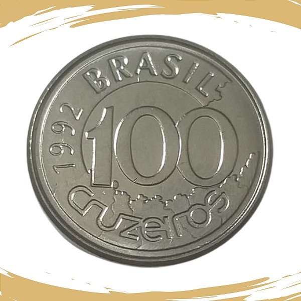 Moeda de 100 Cruzeiros 1992 - V-423 - Peixe Boi - Aço Inox - Flor de Cunho