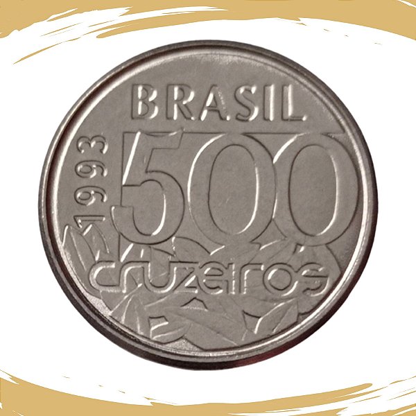 Moeda de 500 Cruzeiros 1993 - V-426 - Tartaruga - Aço Inox - Flor de Cunho