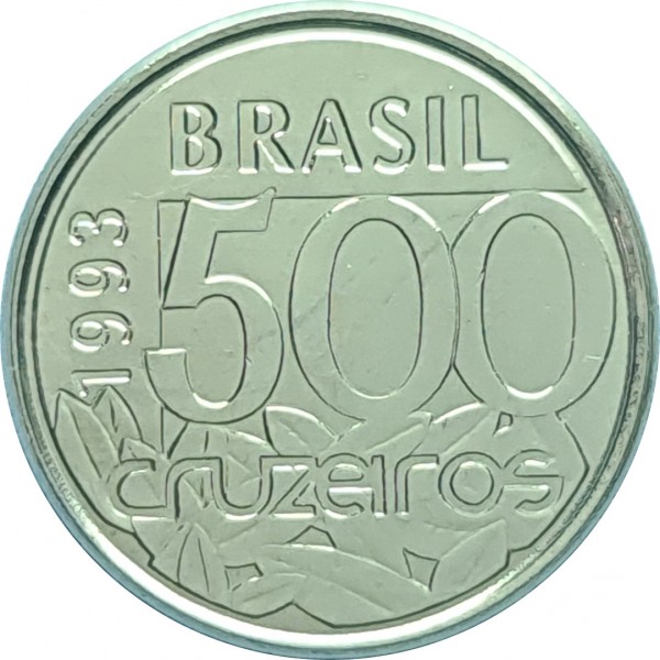 Promoção - Moeda de 500 Cruzeiros 1993 - V-426 - Tartaruga - Aço Inox - Flor de Cunho