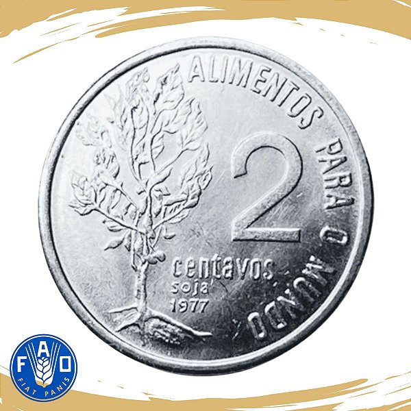Moeda de 2 Centavos FAO 1977 - V-331 - RARA - FC