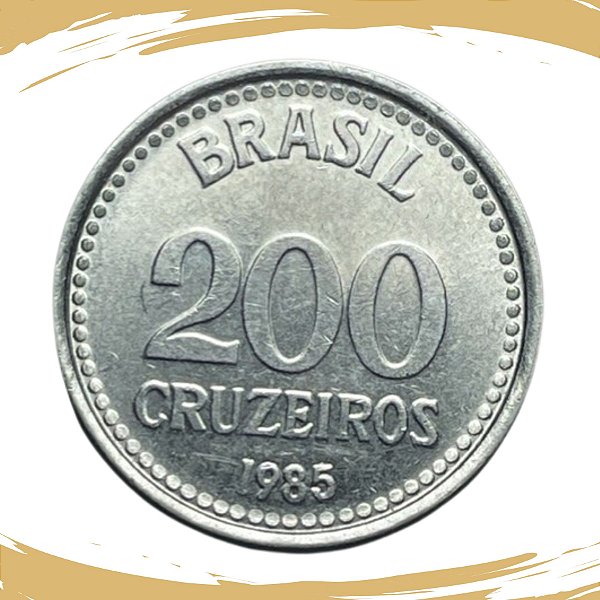 Moeda de  200 Cruzeiros 1985 - V-376 - Aço Inox - Flor de Cunho