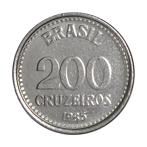 Moeda de 200 Cruzeiros 1985 - V-376 - Aço Inox - Flor de Cunho