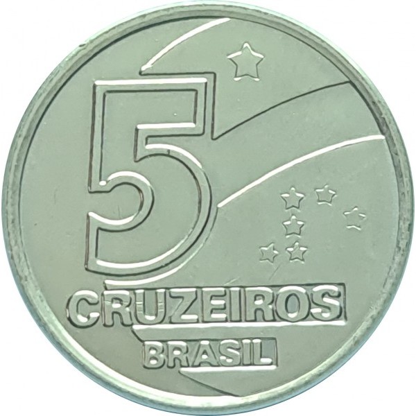 Moeda de 5 Cruzeiros 1992 - V-416 - Aço Inox - Salineiro/RARA - Flor de Cunho