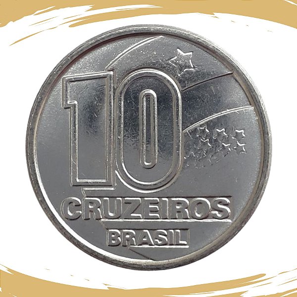 Moeda de 10 Cruzeiros 1992 - V-419 - Aço Inox - Seringueiro/RARA - Flor de Cunho