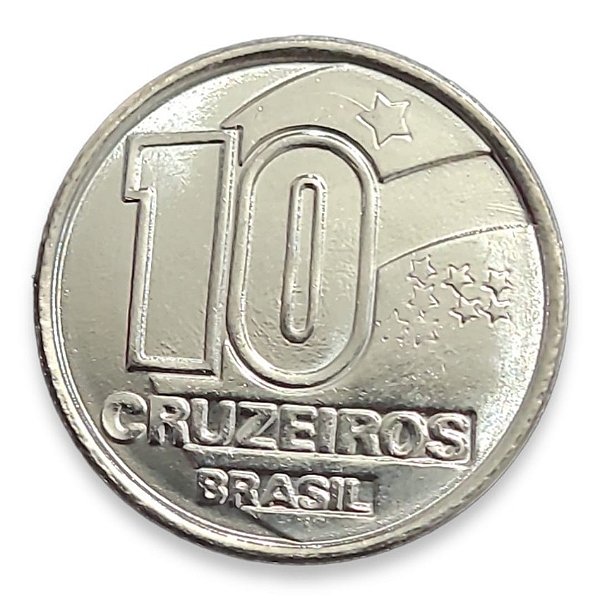 Moeda de 10 Cruzeiros 1992 - V-419 - Aço Inox - Seringueiro/RARA - Flor de Cunho
