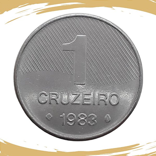 Moeda de 1 Cruzeiro 1983 V-346 - Aço Inox - Rara - Flor de Cunho