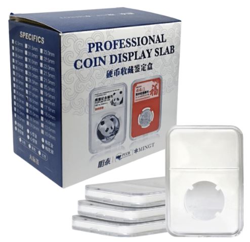 Promoção - Caixa com 10 Capsulas Slab PCCB Tamanho 27.0mm para Moedas de 1 Real da 2ª familia.