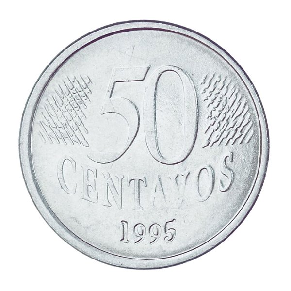 Moeda de 50 Centavos 1995 - V-453 - Circulada - Aço Inoxidavel - 23.0mm - 3.92g