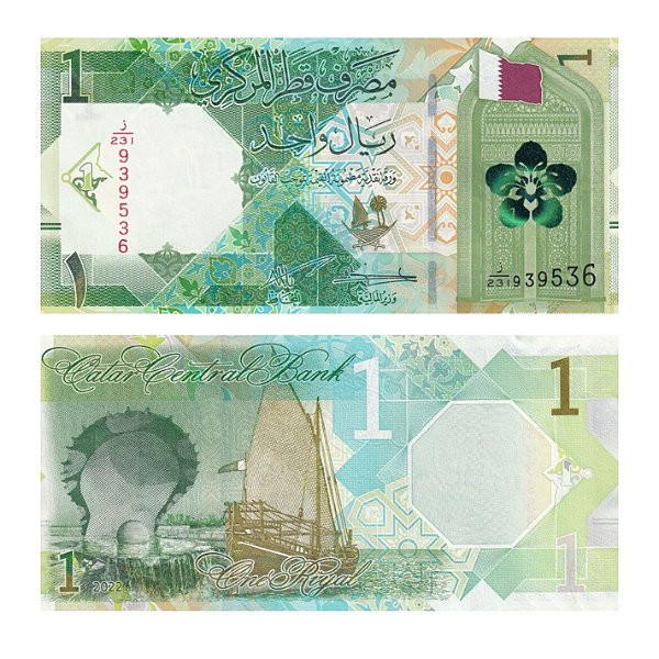 Catar - Cédula de 1 Ryal 2022 - P-32b - Flor de Estampa