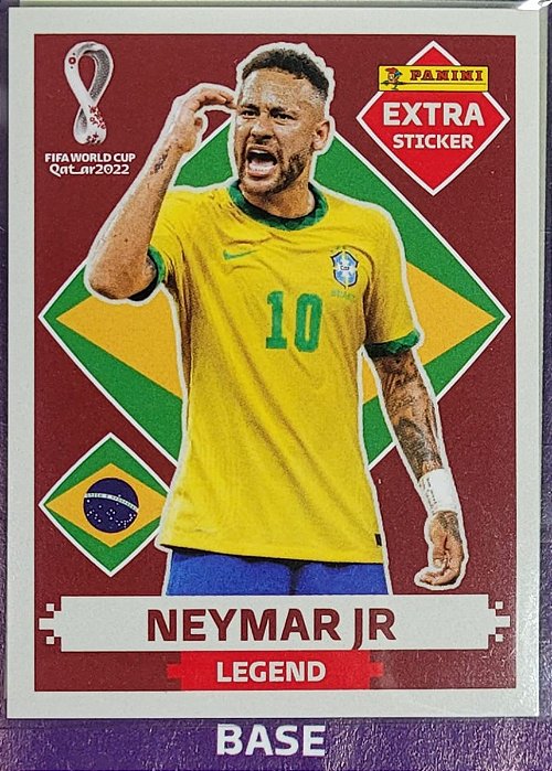 Extra Legend - Neymar Junior Bordô (Base) - Brasil - Original Panini - Copa do Mundo do Qatar 2022