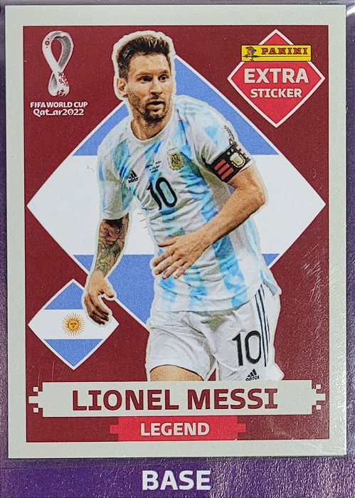 Extra Legend - Lionel Messi Bordô (Base) - Argentina - Original Panini - Copa do Mundo do Qatar 2022