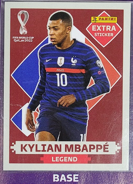 Extra Legend - Kylian Mbappe Bordô (Base) - França - Original Panini - Copa do Mundo do Qatar 2022