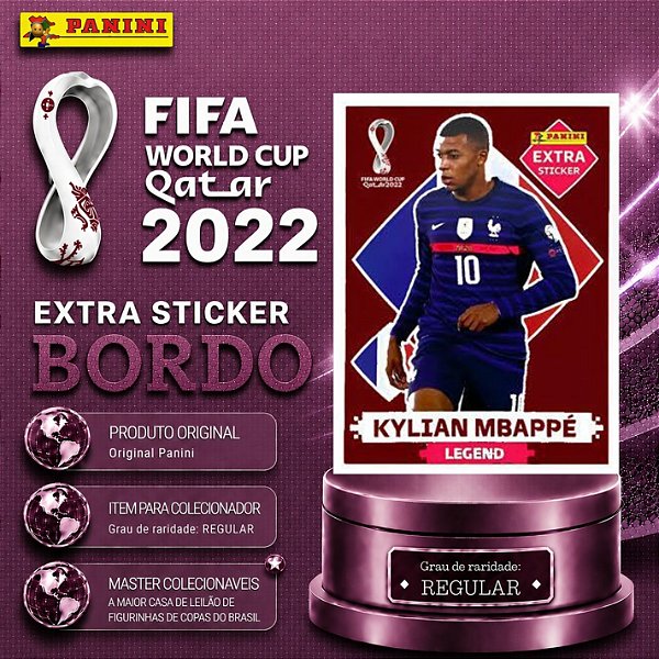 2022 Extra Legend - Kylian Mbappe Bordô (Base) - França - Original Panini - Copa do Mundo do Qatar 2022