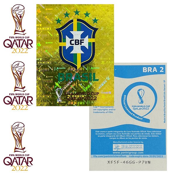 Escudo do Brasil - Figurinha BRA2 - Copa do Qatar 2022 - Raro - Original Panini