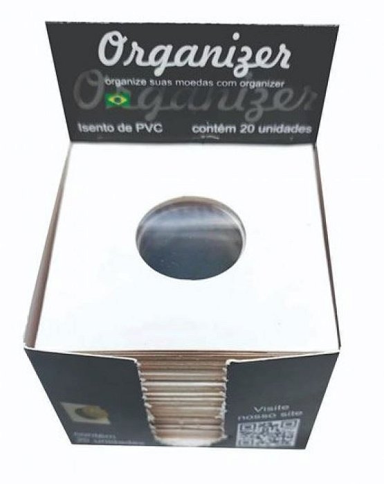 Coin Holder Reutilizavel 23.0 mm - CX com 20 Und - Organizer