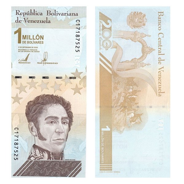 Venezuela - Cédula de 1 Milhão de Bolivares Soberanos 2020 - P-114a - FE