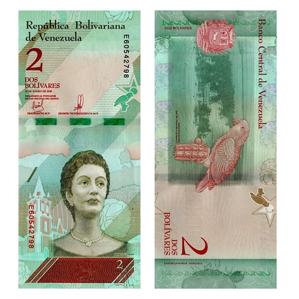 Venezuela - Cédula de 2 Bolivares Soberanos 2018 - P-101a - Josefa Camejo - FE