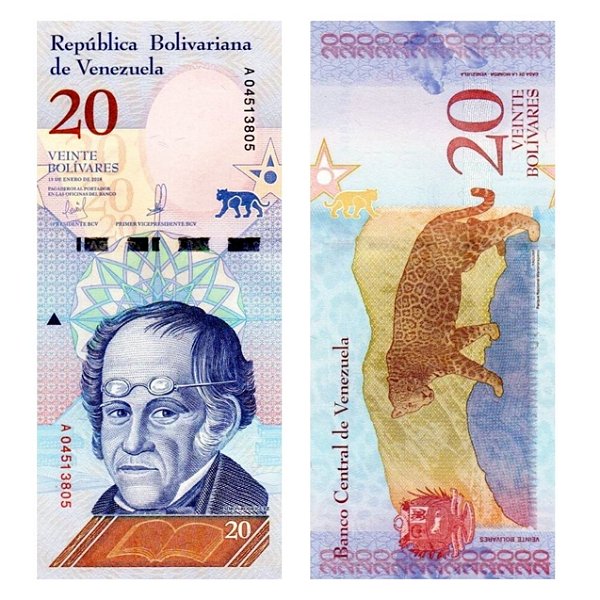 Venezuela - Cédula de 20 Bolivares Soberanos 2018 - P-104a - Simon Rodriguez - FE