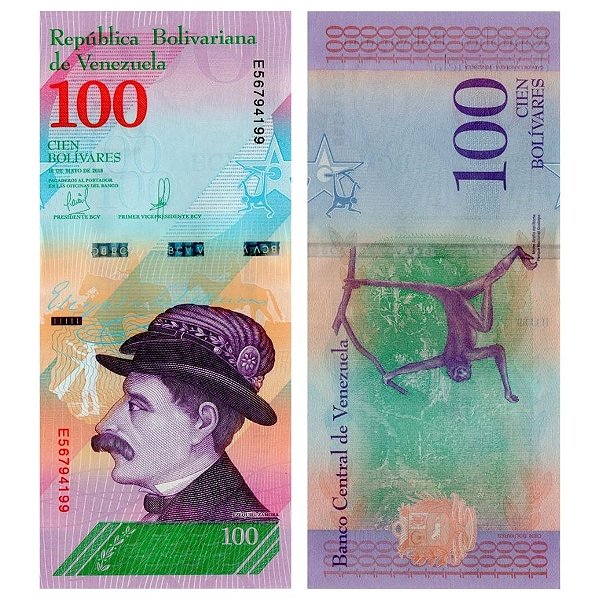 Venezuela - Cédula de 100 Bolivares Soberanos 2018 - P-106c - Ezequiel Zamora - FE