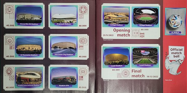 Figurinhas Extras FWC8 a FW18 - Copa do Qatar 2022 - Todos os Estádio da Copa - 11 Figurinhas - Original Panini