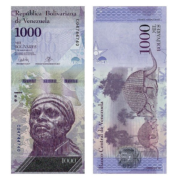 Venezuela - Cédula de 1000 Bolivares Forte 2017 - P-95b - Negro Primero - FE