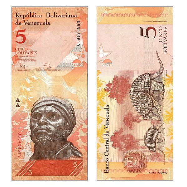 Venezuela - Cédula de 5 Bolivares Forte 2014 - P-89f - Negro Primero - FE