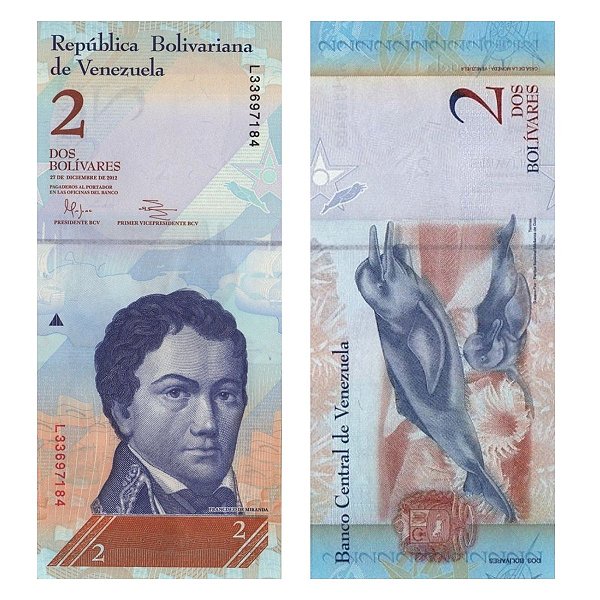 Venezuela - Cédula de 2 Bolivares Forte 2012 - P-88e - Francisco de Miranda - FE