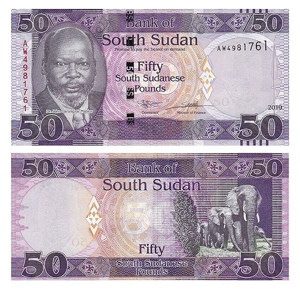 Sudão do Sul - Cédula de 50 Pounds 2019 - P-14d - Sudanese Pounds - FE