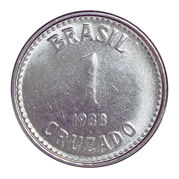 Moeda de 1 Cruzado 1988 - V-397 - Aço Inox - Série Cruzado - Sob/FC