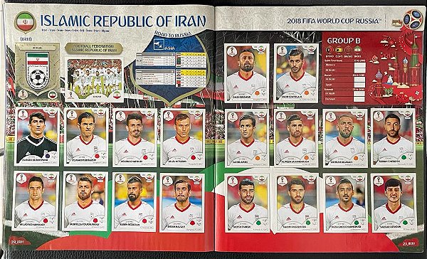 Seleção do Irã Completa (IRN) - Figurinhas 172 a 191 - Grupo B - Copa da Russia 2018 - Original Panini