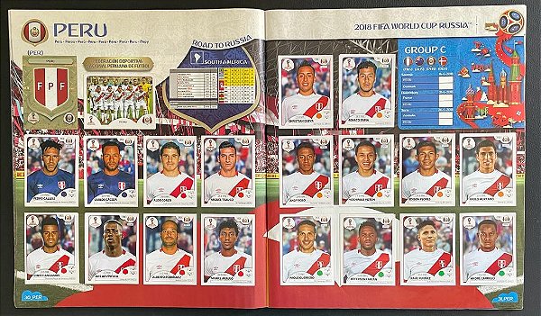 Seleção do Peru Completa (PER) - Figurinhas 232 a 251 - Grupo C - Copa da Russia 2018 - Original Panini