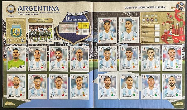 Seleção da Argentina Completa (ARG) - Figurinhas 272 a 291 - Grupo D - Copa da Russia 2018 - Original Panini