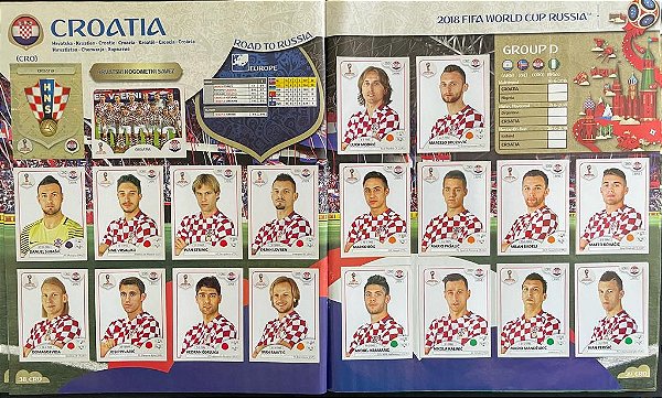 Seleção da Croácia Completa (CRO) - Figurinhas 312 a 331 - Grupo D - Copa da Russia 2018 - Original Panini