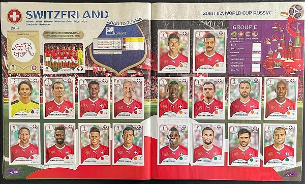 Seleção da Suiça Completa (SUI) - Figurinhas 372 a 391 - Grupo E - Copa da Russia 2018 - Original Panini