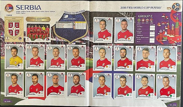 Seleção da Sérvia Completa (SRB) - Figurinhas 412 a 431 - Grupo E - Copa da Russia 2018 - Original Panini