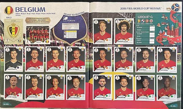 Seleção da Belgica Completa (BEL) - Figurinhas 512 a 531 - Grupo G - Copa da Russia 2018 - Original Panini