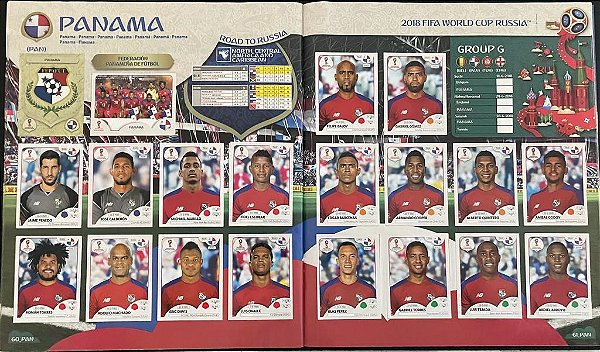 Seleção do Panama Completa (PAN) - Figurinhas 532 a 551 - Grupo G - Copa da Russia 2018 - Original Panini
