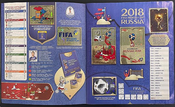 Figurinhas Brilhantes Logos, Taça, Mascote e Bola - 00 a 7 - Copa da Russia 2018 - Original Panini