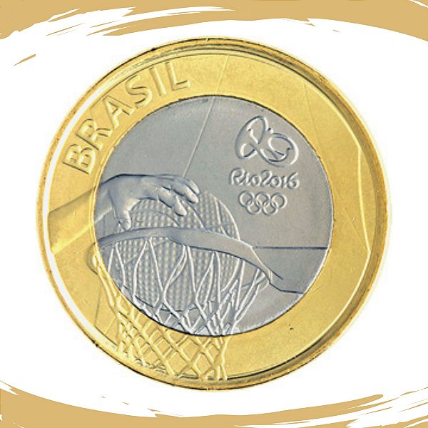 Moeda 1 Real 2015 Basquete - V-611 - Flor de Cunho