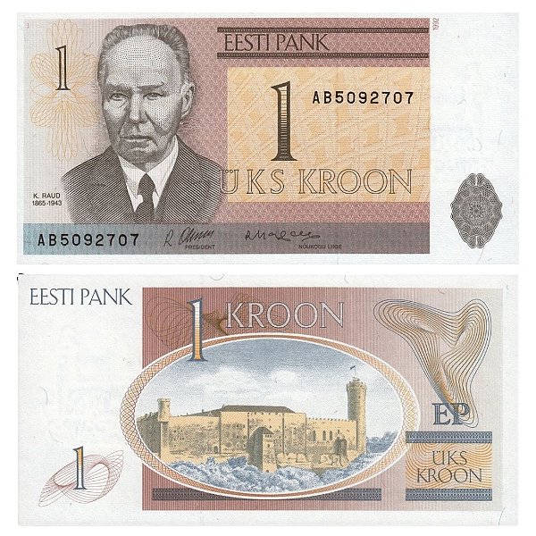 Estonia - Cédula de 1 Kroon 1992 - P69 - FE