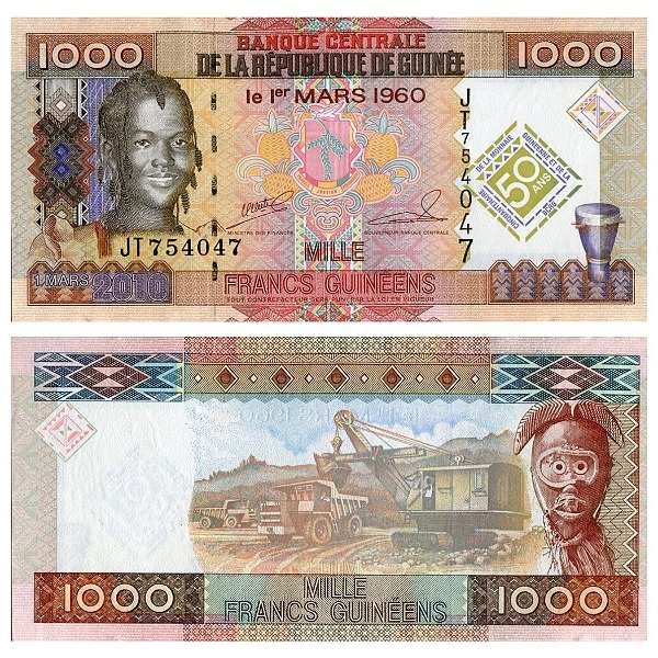 Guiné - Cédula de 1000 Francs 2010 - P-43a - FE