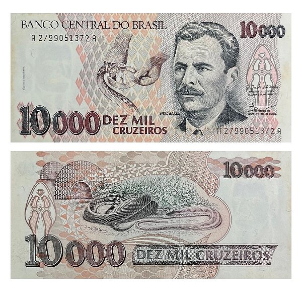 Brasil - Cédula de 10.000 Cruzeiros 1991 C-223 - Vital Brazil - Sob/FE
