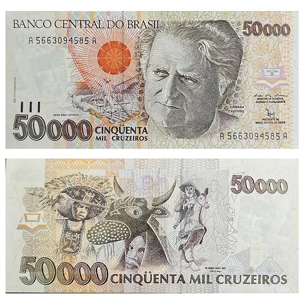 Brasil - Cédula de 50.000 Cruzeiros 1992 C-226 - Camara Cascudo - FE